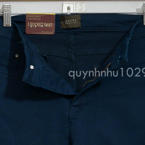 Jachs New York Men's Straight Fit Stretch Pant in blue navy - Picture 5 of 6